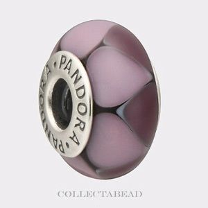 2 Pandora Purple-Pink Triangle Murano Glass Charm